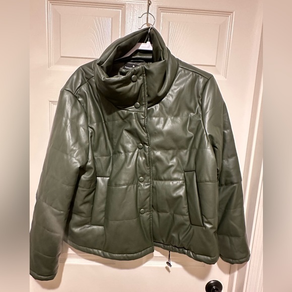 POMANDER PLACE Olive Faux Leather Ralph Jacket from TUCKERNUCK - Picture 4 of 9